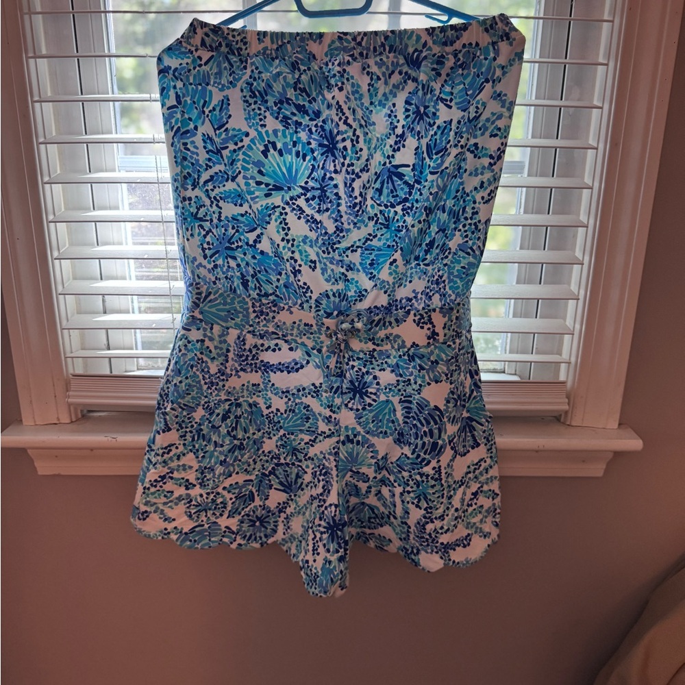 Lilly Pulitzer Blue and White Floral Jumpsuit